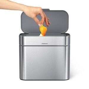 simplehuman Stainless Steel Countertop Compost Bin with Gray Lid